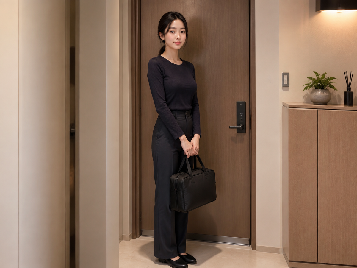 서울 송파 방문 홈케어 일정을 준비하는 젊은 성인 한국 여성 관리사